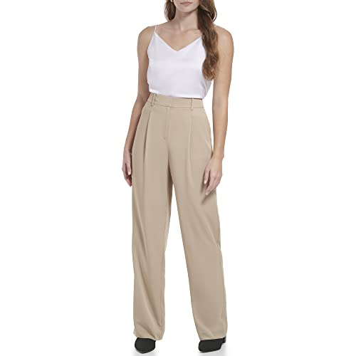Calvin Klein Women's Formal Wide Leg Zipper Lux Stretch Trouser4