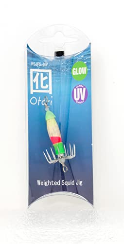 Beau Mac Otori Calamar Jig, Brillo Natural con Verde
