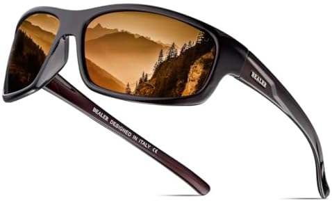 BEALER Óculos de sol esportivos polarizados para homens, leve, ar...