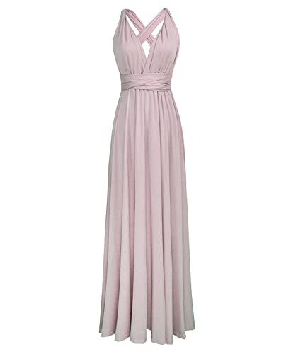 Image of Sexyshine Women's Backless Gown Dress Convertible Multi-Way Wrap Halter Cocktail Dress Bandage Bridesmaid Long Dresses