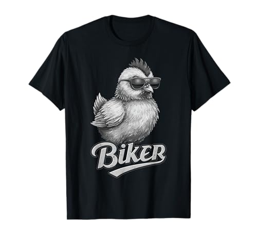 Cool Biker Chick with Sunglasses Funny Motorcycle Art T-Shirt