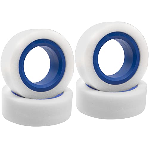 4Pcs Sharegoo 1.9 Inches Tire Foam Dual Stage Rubber Inner & Foam Inserts Outer Foam Firm For 100-110Mm Tire Compatible With Axial Scx10 90046 Traxxas Trx4 Crawler Wheel (Blue) #TOP1