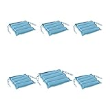 Pack 6 Cojines para sillas de jardín Color Turquesa, Medidas 37x37x5 cm, Repelente al Agua, Funda de cojín con Relleno para sillas de terraza, Cojines Silla de Comedor jardín