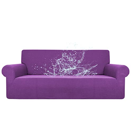 Elastischer Sofabezug, Wasserdicht, Einfarbig, Hoch Dehnbar, All-Inclusive, Elastischer Sofabezug, Sofabezüge für Wohnzimmer(helles Lila,Large) Cover