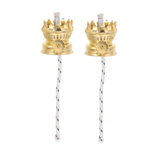 HOMOCONO 2pcs Vintage Kerosene Oil Lamp Burner with Wicks Retro Oil Lamp Replacement Parts Easy to Install for Projects and Repairs