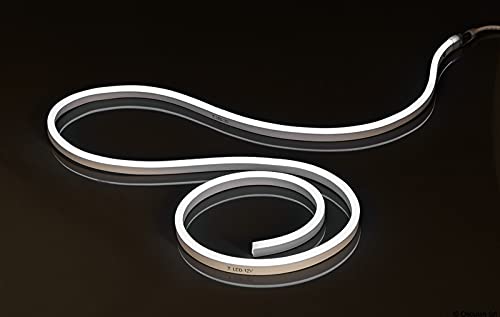 Bande LED néon flexible 24V blanc haute luminosité pour corniche et meuble