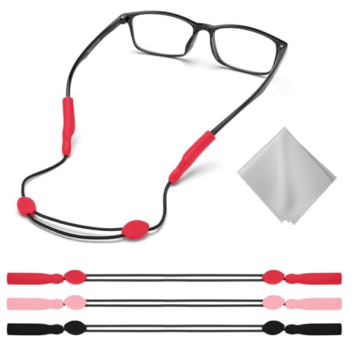 Image of Buyisgle Kids Glasses Strap - No Tail Sunglasses Straps Cords for Boys Toddler and Girls - Eyeglass Holders Around Neck - Adjustable Eyewear String Lanyard Retainer - 3Pcs 10in Multicolor