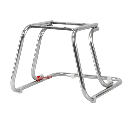Image of GOYALSON Home Exclusive Visitor Study Reception Chair with Arm Rest and Heavy Frame with Cushioned Seat Back (1, Only Frame, SS 303 Stainless Steel Frame)