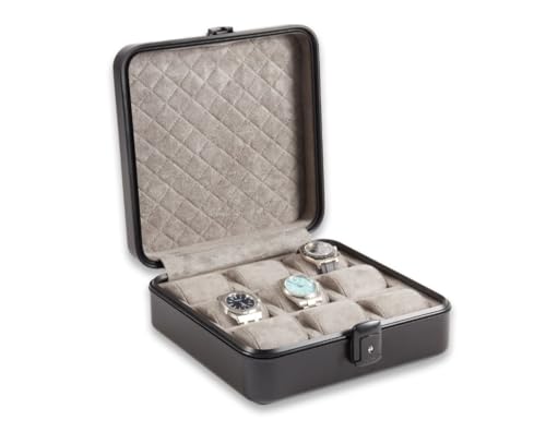 Bey-Berk Prague Aluminum Watch Case in Matte Black – 9-Slot