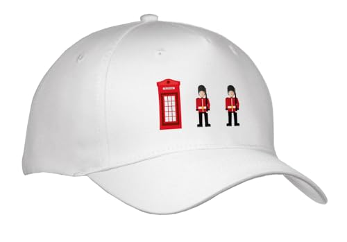 Youth Baseball Cap - London landmarks, beefeaters and telephone box Vector- London