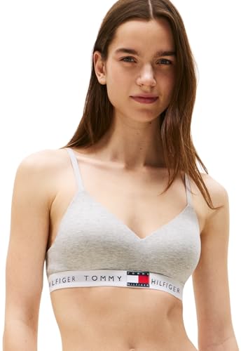 Tommy Hilfiger Women’s Lift Bralette with Adjustable Straps, Grey (Light Grey Heather), XL