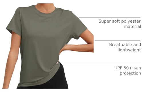 Image of KevaMolly Workout Tops for Women UPF50+ Breathable Loose Fit Yoga T Shirts Short Sleeve Running Gym Athletic Tee Top