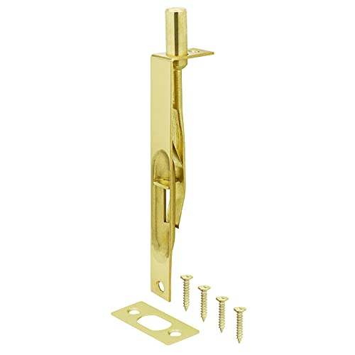 Nuk3y Heavy Duty 6-Inch Solid Brass Flush Bolt (Square, Polished Brass)