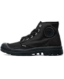 Palladium Men's Pampa Hi Boot, Vegan Canvas Lace Up Boot, Black/Black, 10.5 M
