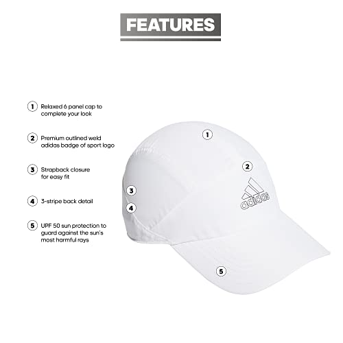 Adidas Women's Superlite Trainer Sport Performance Relaxed Adjustable Cap, White/Black, One Size #TOP2