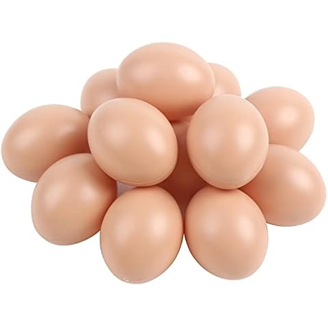 DIYASY Easter Fake Egg, 12 Pcs Artificial Plastic Dummy Eggs Imitation Chicken/Poultry/Hens Egg Cover