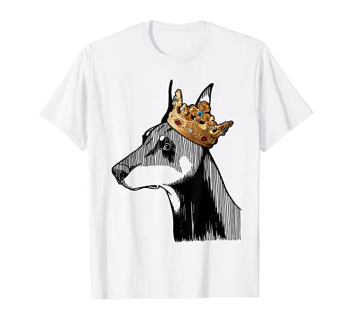 Doberman Pinscher Dog with Crown T-Shirt, Black