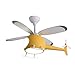 WSJZ Lámpara De Techo LED para Dormitorio Infantil con Ventilador,Lámparas De Ventilador De Techo Regulables con Control Remoto,Velocidad del Viento Ajustable De 6 Marchas,Amarillo