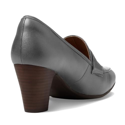 Image of SHODENSE Women Chunky Kitten Heel Pumps Shoes Round Closed Toe Slip On Suede Penny Loafers Matte Block Mid Heels Dress Loafer Almond Toe Comfort Oxford Shoes Office Work Classic Elegant 4-11 M US