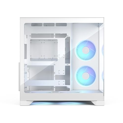 Miniatura 3 de Fractal Design Pop 2 Vision White RGB Caja PC Gaming con Vidrio panorámico – Diseño de Doble cámara – 4 Ventiladores RGB Reverse – ATX/E‑ATX/mATX/ITX