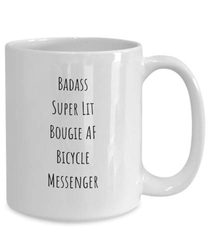 Bicycle Messenger Coffee Mug, Gift Idea for Badass Bike Messenger, Funny Novelty Tea Cup for Bougie Men or Women2