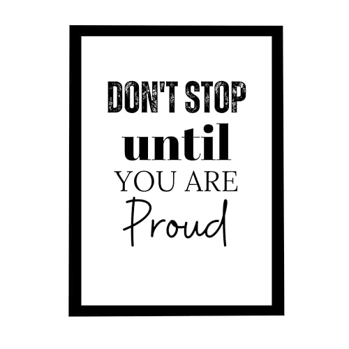 MIRA MEST Motivational Wall Art | Typography Quote Posters for Home, Office, Study & Bedroom | Ready to Hang Framed Wall Decor | Positive Quote Prints | Gift for Friends & Family | Multiple Designs Available (Don’t Stop Until)