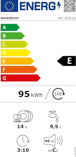 Bauknecht BFC 3C26 wolnostojąca zmywarka do naczyń 60 cm / ActiveDry / wybór czasu startu / opcja MultiZone / czujnik / program ekspresowy / pełna ochrona przed wodą