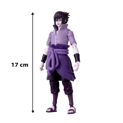BANDAI - Anime Heroes - Naruto Shippuden - Figurine Sasuke Anime Heroes 17 cm - Uchiwa Sasuke Rinnegan/Mangekyo Sharingan - 36962