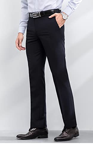 Men Pants Dress Classic Slim Fit Comfort Suit Premium Casual Pant (Light Grey-29W x 30L)3