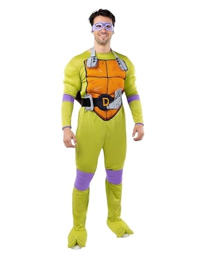 Funidelia Disfraz Oficial de Donatello - Las Tortugas Ninja para hombre, Mono para adulto musculoso con máscara, caparazón, cinturón y rodilleras, Disfraces de Carnaval, Halloween y Fiestas – Talla M | Ya disponible en tu tienda friki favorita! En mundofriki.es! Funidelia Disfraz Oficial de Donatello - Las Tortugas Ninja para hombre, Mono para adulto musculoso con máscara, caparazón, cinturón y rodilleras, Disfraces de Carnaval, Halloween y Fiestas – Talla M | Ya disponible en tu tienda friki favorita! En mundofriki.es!