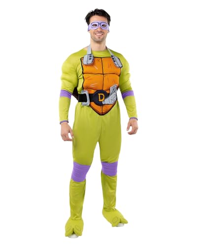 Funidelia Costume Ufficiale di Donatello - Le Tartarughe Ninja per uomo, Tuta muscolosa per adulto con maschera, guscio, cintura e ginocchiere, Costumi di Carnevale, Halloween e Feste – Taglia S Funidelia Costume Ufficiale di Donatello - Le Tartarughe Ninja per uomo, Tuta muscolosa per adulto con maschera, guscio, cintura e ginocchiere, Costumi di Carnevale, Halloween e Feste – Taglia S