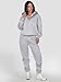 ANRABESS Womens 2 Piece Outfits Lounge Hoodie Oversized Sweatshirt V Neck Pullover Jogger Sweatpants 2025 Fall Matching Set Grey Medium