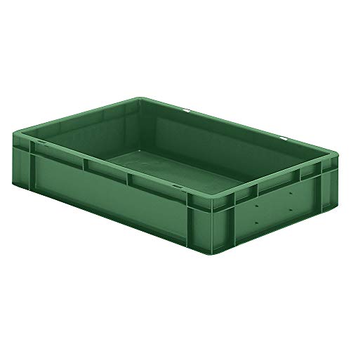 Bac gerbable normes Europe à parois et fond pleins - L x l x h 600 x 400 x 120 mm - vert, lot de 5 - bac en plastique bac gerbable bacs gerbables conteneur de stockage conteneur en plastique Bac de