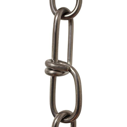 Image of RCH Hardware CH-SS52-01-SS-10 |10 Gauge Stainless Steel Outdoor Chandelier Chain for Lighting and Hanging Fixtures - Double Loop Links (10 Feet, Stainless Steel)