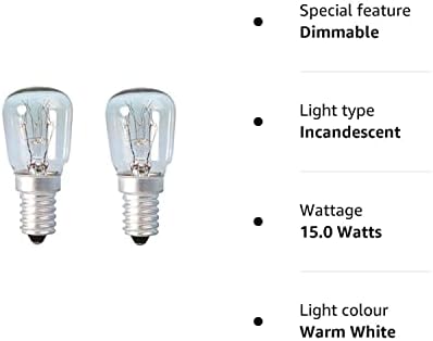 2 x 15w Pygmy Light Bulb SES (E14) Appliance/Salt/Lava/Nightlight/Decorative/Signs
