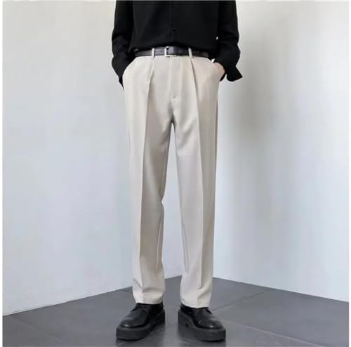 Men Draped Straight Pants Business Korean Loose Casual White Black Gray Wide-Leg Trousers Blazer Suit Pants4