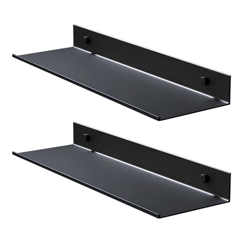 DecorDwell Wandregal 40 cm, Metall Schwimmende Regale für Bücher Deko...