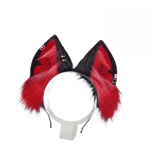 Serre-tête punk oreilles chat fausse fourrure pour cosplay et déguisement Halloween