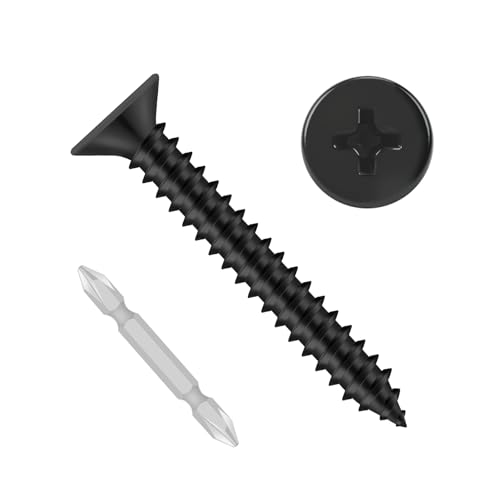 Etauwe #8 x 1-1/2�C���`�t���b�g�w�b�h�Z���t�^�b�s���O�˂��A304�X�e�����X�X�`�[��18-8�؃l�W�A�u���b�N�d�グ�A�h���C�o�[�r�b�g�t���A100��