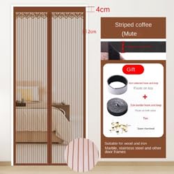 Magnetic Screen Door Fly Screen Door Bug Mesh Curtain Keep Insects Out Mosquito Door Screen with Powerful Magnets for Anti Mosquitoes Bugs Pest Curtain 100 * 210cm (Brown 1) - Image 2