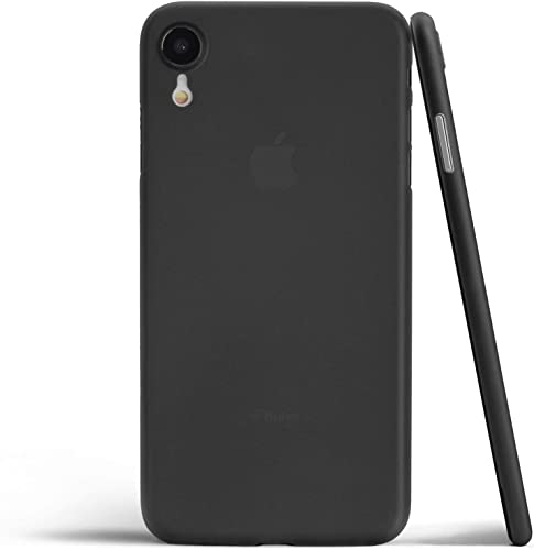 Image of ExpressB Compatible iPhone XR Case 6.1 Inch (2018) Ultra-Thin Hard Cover Slim Fit [0.35mm] Thinnest Protect Bumper for iPhone XR [ Semi-Transparent ] Lightweight - Semi-Transparent Black