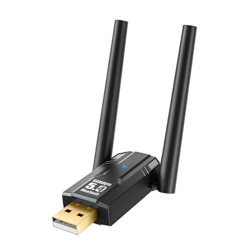GAROGYI Bluetooth 5.4 USB Adapter Pro Max Ultra Long Range with Dual Antennas for PC Supports Windows 11/10/8.1/7, Plug&Play for Windows 11/10, 5.4+EDR for PC,Laptop,Keyboard,Mouse,Headsets,Speakers