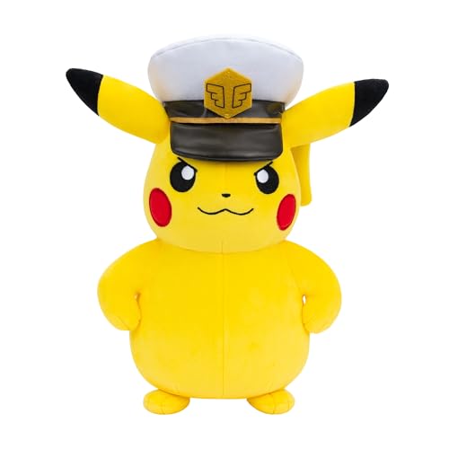 Pokémon PKW4295-20cm Plüsch - Captain Pikachu, offizielles Plüsch