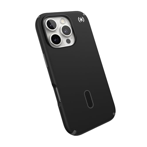 Image of Speck Black iPhone 16 Pro Case MagSafe and ClickLock - Slim Phone Case iPhone 16 Pro - iPhone 16 Pro Phone Case - Presidio2 Pro - Black /Slate