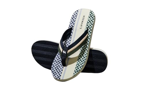 Image of Neeman's Modern Striped Fusion Flip Flops for Men | Orthopedic & Cushioned Slippers | Soft, Lightweight, Flexible Indoor Outdoor Chappal