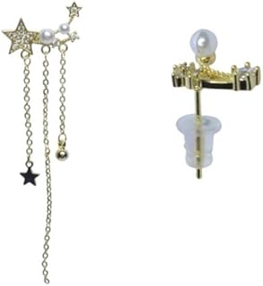 Platinum Modern Earing With Star & Pearl Design For Girl - Gold