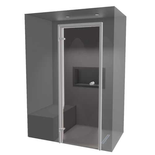 Desineo Kit Costruzione Cabina hammam da piastrellare 150 x 90 con generatore di Vapore