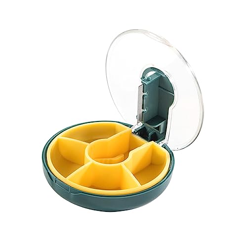 Allayu Caja divisora de pastillas, rebanadora reutilizable de acero inoxidable, divisor de tabletas para interiores y exteriores, accesorios para contenedores de dormitorio y hogar, verde oscuro