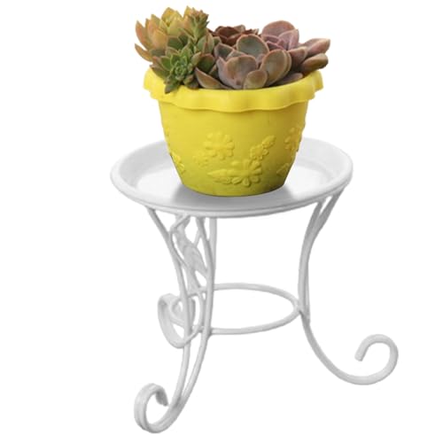 Support de pot de fleur mini support plante en métal robuste blanc