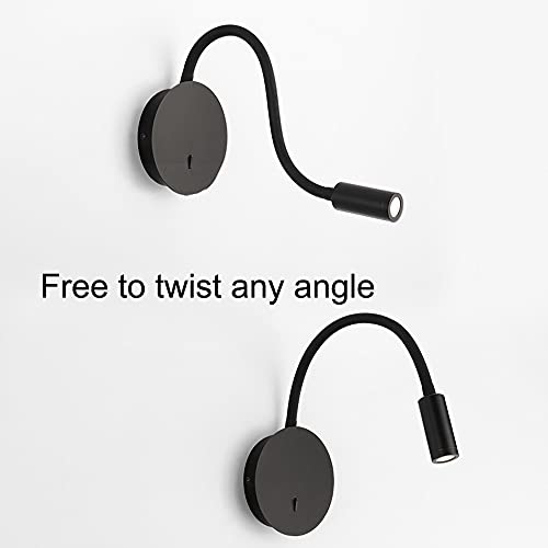 Lámpara de pared de ángulo ajustable con interruptor para lectura nocturna 6